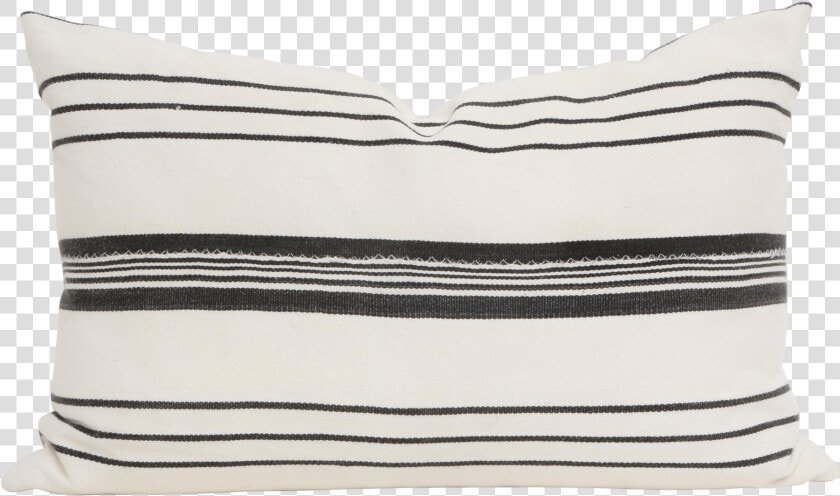 Vintage African Mudcloth Pillow Striped Lumbar  Black   Black And White Striped Pillow  HD Png DownloadTransparent PNG