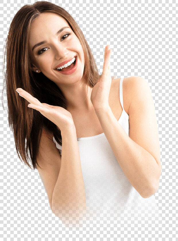 Patient Smiling After Face Lift Procedure Montclair    Girl Model For Dental Clinic  HD Png DownloadTransparent PNG