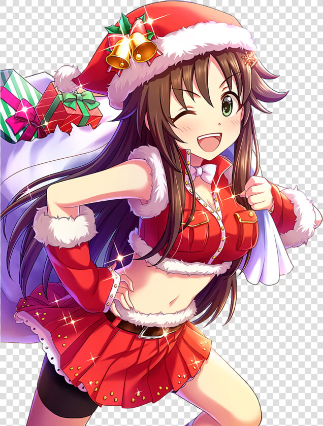  idol  christmas  anime  animegirl  girl  schoolidol   Yuki Himekawa Christmas  HD Png DownloadTransparent PNG