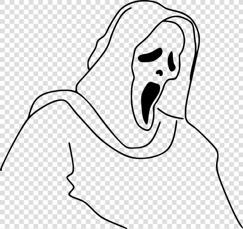 Ghost Ghost Face Halloween Free Picture   Ghost Face Line Art  HD Png DownloadTransparent PNG