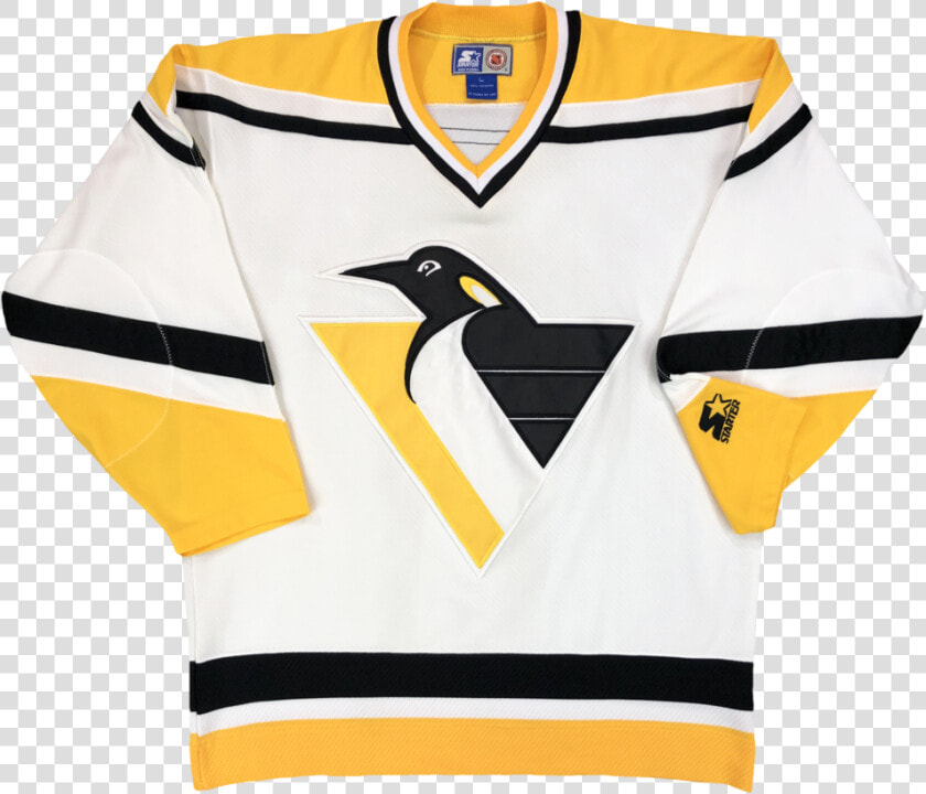 Vintage Starter Pittsburgh Penguins Jersey White gold  HD Png DownloadTransparent PNG