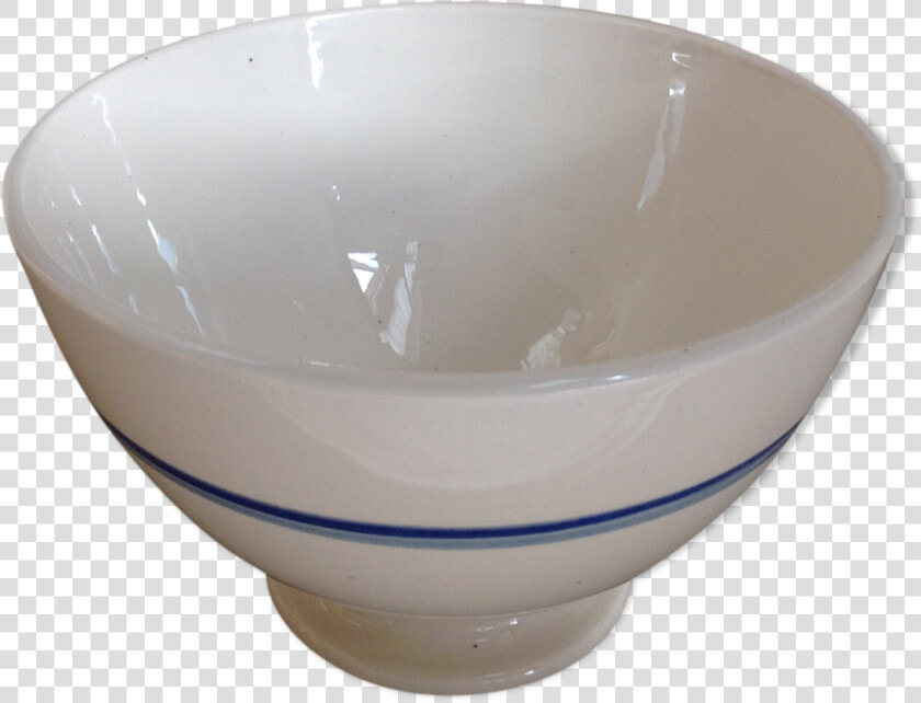 Old White Bowl With Blue  Vintage 50s 60s Src Https   Bowl  HD Png DownloadTransparent PNG