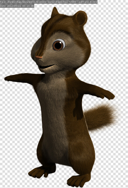 Render Of Chipmunk With Fur   Alvin And The Chipmunks Cgi Models  HD Png DownloadTransparent PNG