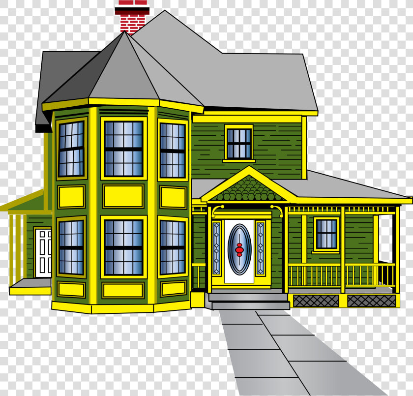 Gingerbread House Clip Arts   Green And Yellow House  HD Png DownloadTransparent PNG