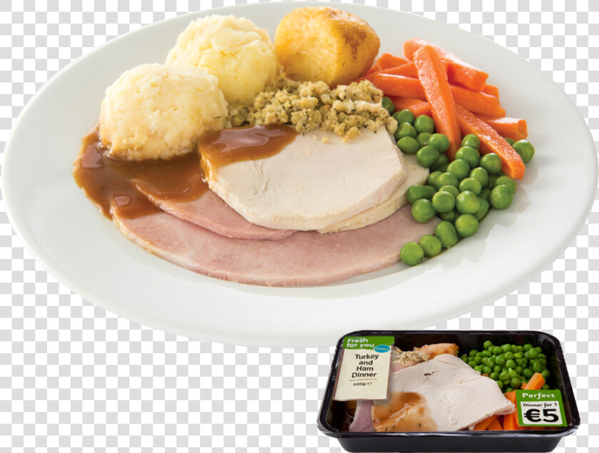 Image Of Turkey Dinner Png   Roast Turkey And Ham  Transparent PngTransparent PNG