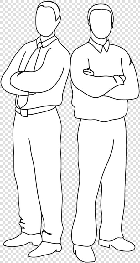 Two Men Standing Back To Back   2 People Back To Back  HD Png DownloadTransparent PNG