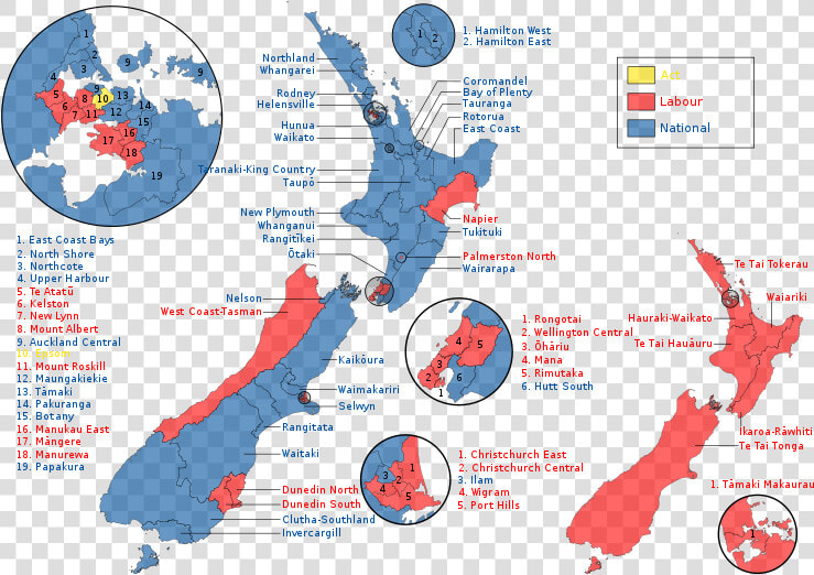 Nz Election Results Map 2017  HD Png DownloadTransparent PNG