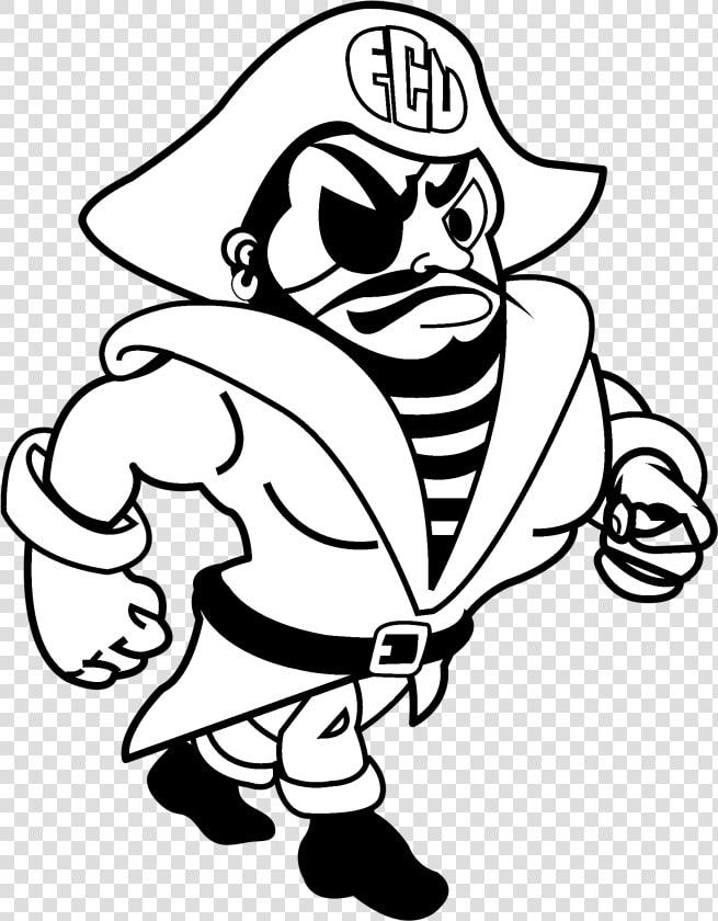 Ecu Pirates Logo Black And White   Petey The Pirate Ecu  HD Png DownloadTransparent PNG