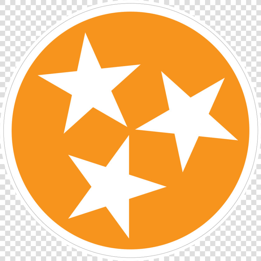 Orange Tri star 3 Inch All Weather Sticker   Tri Star Tennessee Orange  HD Png DownloadTransparent PNG