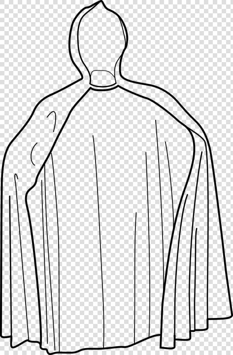 Coat  Clothing  Cape  Cloak  Mantle  Wrap  Shawl   Cape Black And White  HD Png DownloadTransparent PNG