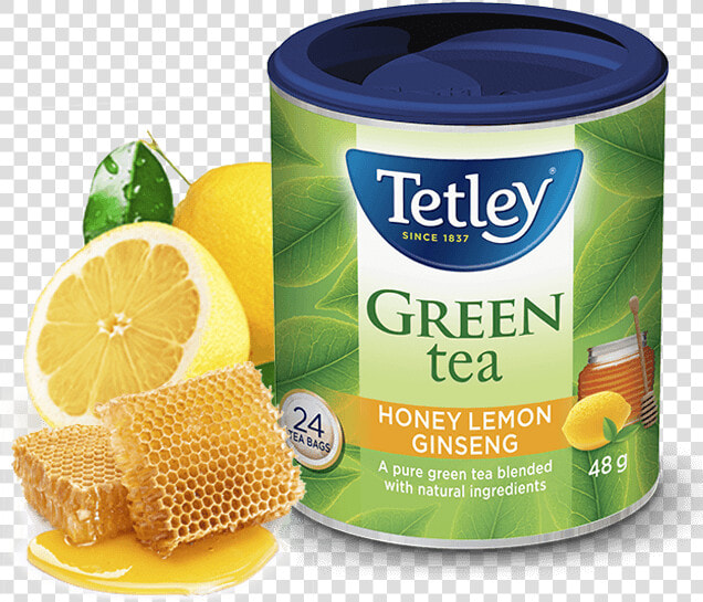 Tetley Honey Lemon Ginseng Green Tea   Tetley Super Green Tea  HD Png DownloadTransparent PNG