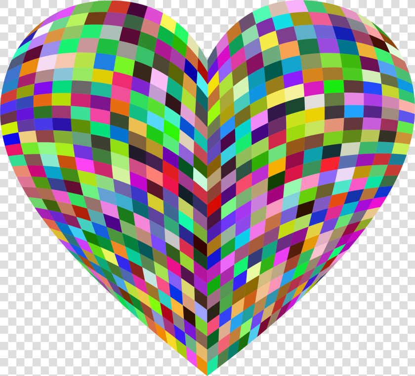 3d Prismatic Grid Heart Clip Arts   Balloon  HD Png DownloadTransparent PNG