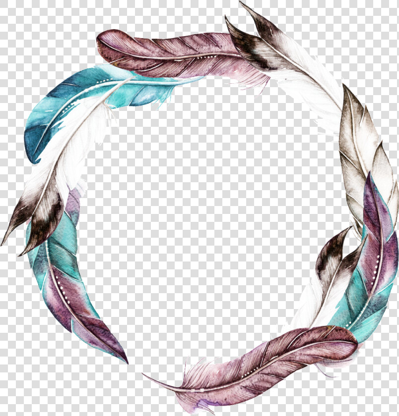 Colorful Hand Drawn Feathers Cartoon Watercolor Beautiful   Watercolor Painting  HD Png DownloadTransparent PNG