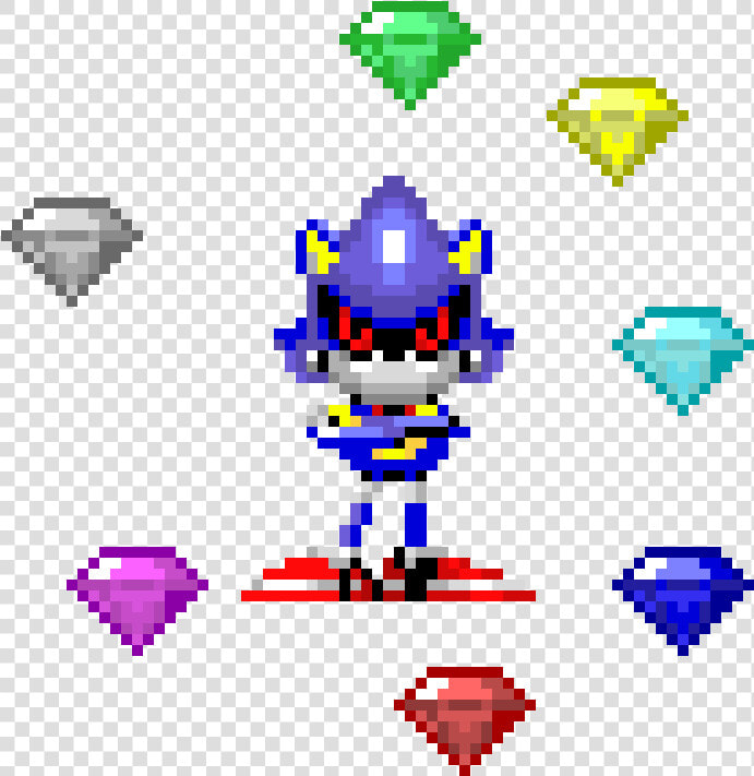 Metal Sonic W  Chaos Emeralds   Metal Sonic Chaos Emeralds  HD Png DownloadTransparent PNG