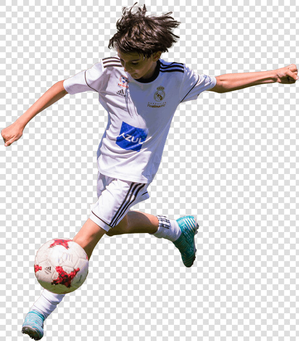 Real Madrid Child Soccer   Soccer Kick  HD Png DownloadTransparent PNG