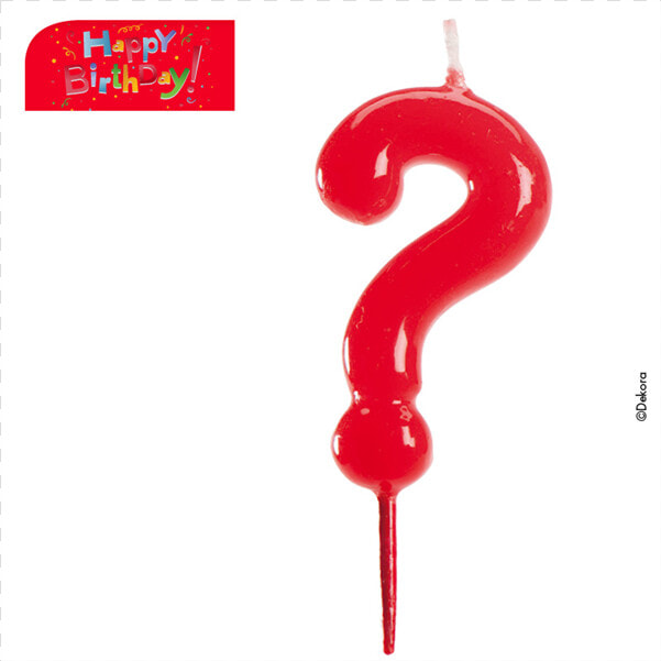 Vela Ponto De Interrogação Em Vermelho   Vela De Cumpleaños Encendida Interrogacion  HD Png DownloadTransparent PNG