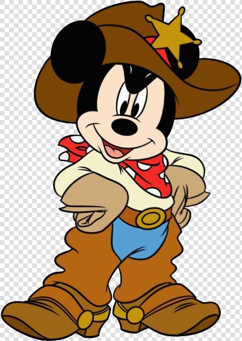 Mickey Mouse Clipart Cowboy   Coloring Pages Mickey Mouse Cowboy  HD Png DownloadTransparent PNG