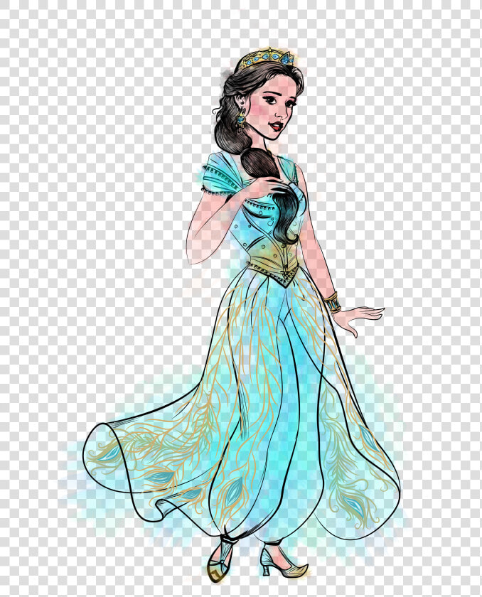 Naomi Scott Jasmine Drawing  HD Png DownloadTransparent PNG