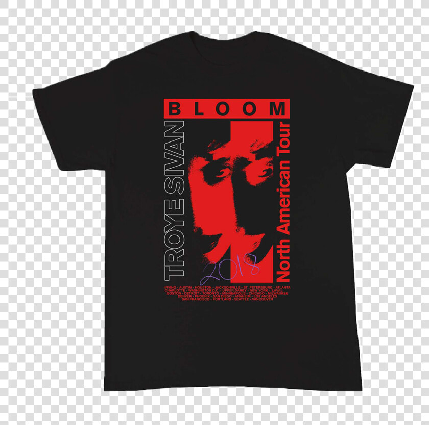 Tour Tee Black troye Sivan   Troye Sivan Bloom Merch  HD Png DownloadTransparent PNG