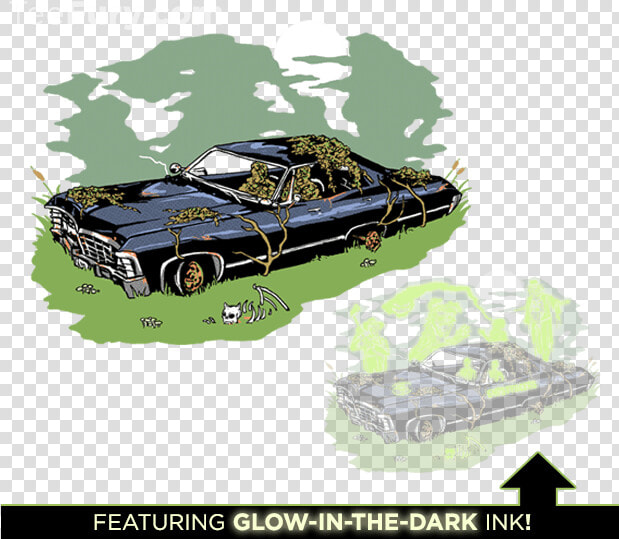 Supernatural T shirt And Demon Dean Poster Available   Ford Torino Talladega  HD Png DownloadTransparent PNG