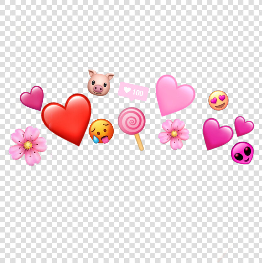  emoji  emojicrown  crown  heart  red  pink   Heart  HD Png DownloadTransparent PNG