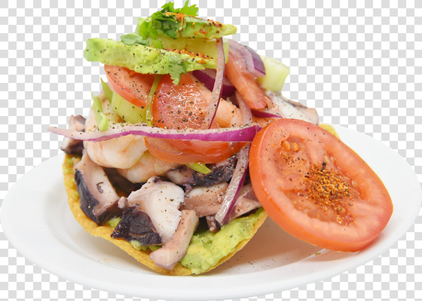 Tostada Camaron Y Pulpo   Plum Tomato  HD Png DownloadTransparent PNG