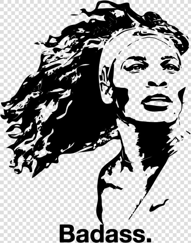 Serena Badass   Serena Williams Stencil  HD Png DownloadTransparent PNG