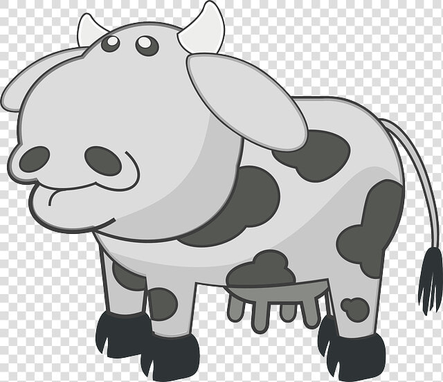 Cow  Black And White  Animal  Mammal  Cattle  Farms   Cow Clip Art  HD Png DownloadTransparent PNG