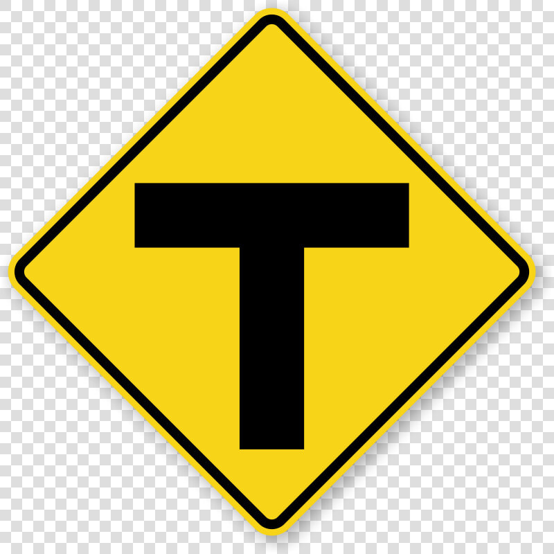 Traffic Sign   3 Way Intersection Sign  HD Png DownloadTransparent PNG