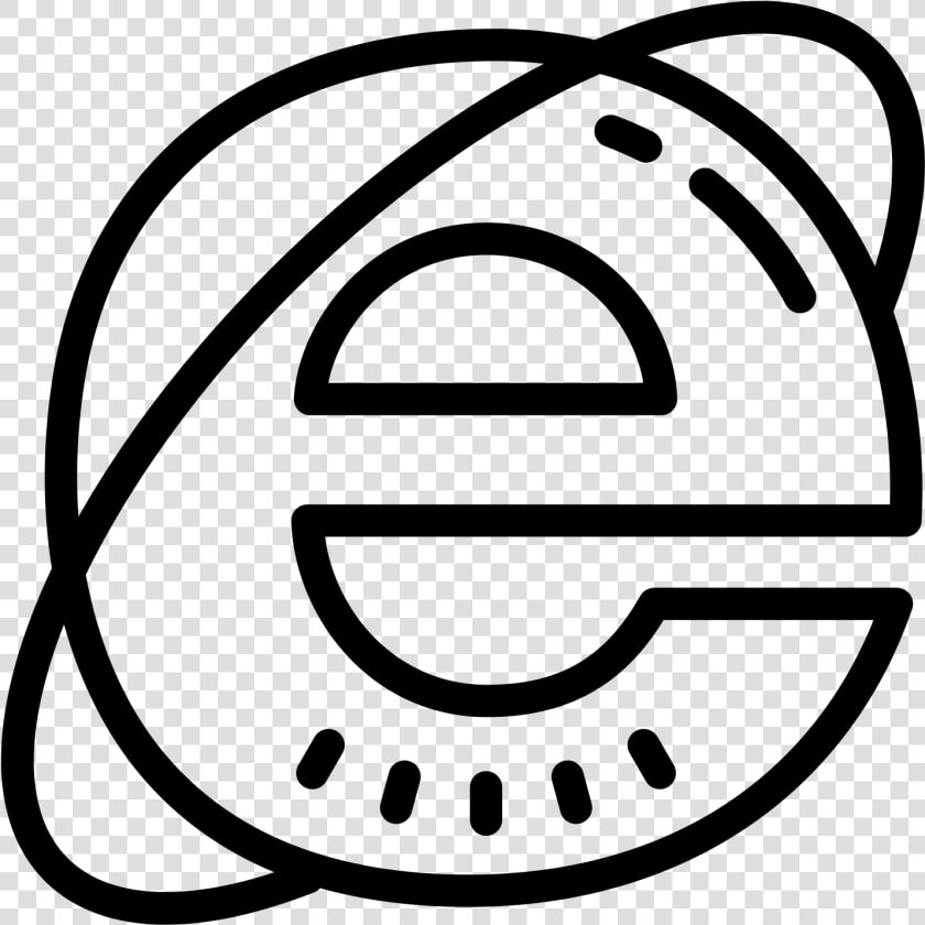 Internet Explorer 10 Icon Png   Internet Explorer Icon In Black And White  Transparent PngTransparent PNG