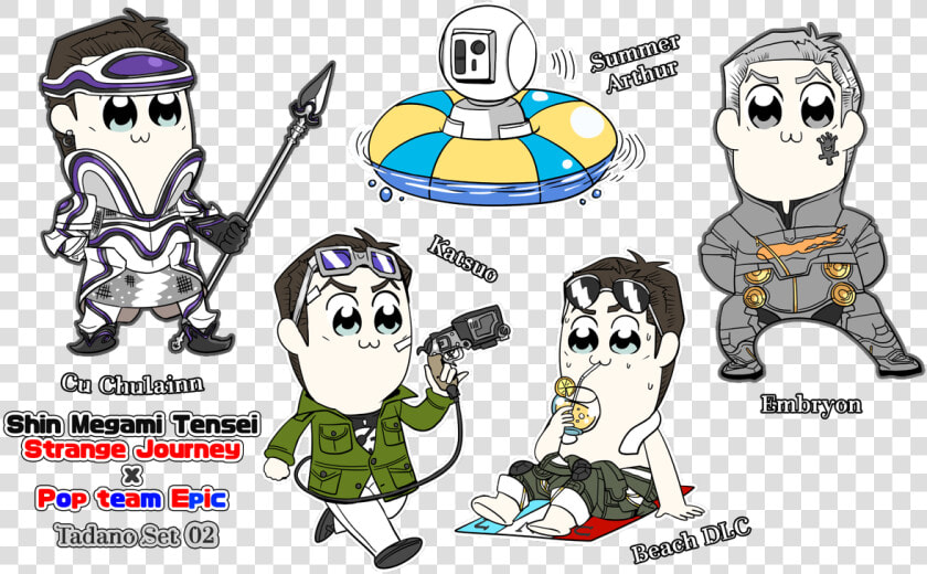 Finally The Pop Team Epic X Megaten Crossover Stickers  HD Png DownloadTransparent PNG