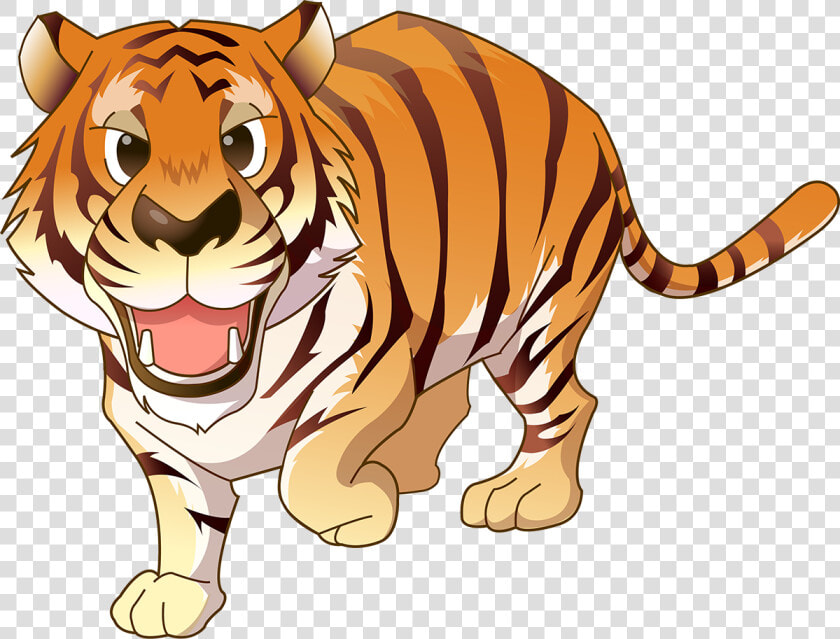 Transparent Rainforest Png   Jungle Animals Tiger Cartoon  Png DownloadTransparent PNG