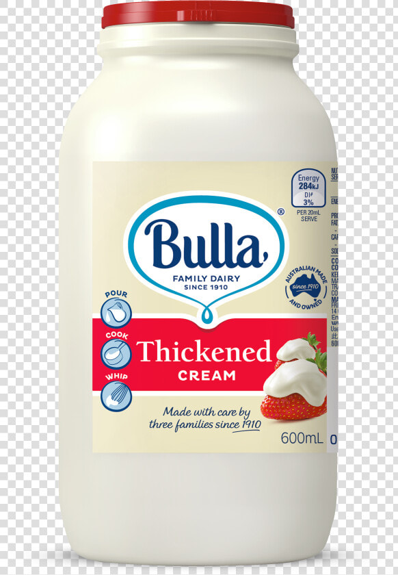 Bulla Thickened Cream 600ml  HD Png DownloadTransparent PNG