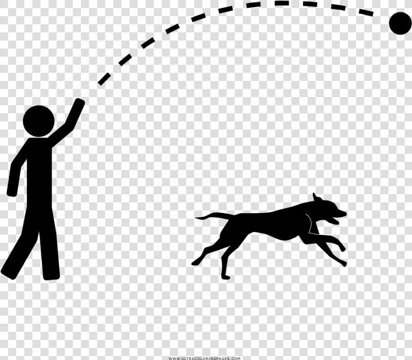 Transparent Dog Playing Fetch Clipart   Silhouette  HD Png DownloadTransparent PNG