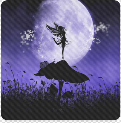 A Beautiful Fairy Dancing On A Mushroom Silhouette   Fairy Silhouette Art  HD Png DownloadTransparent PNG