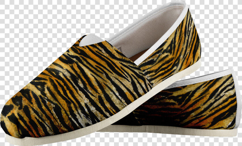 Saki Orange Bengal Tiger Stripe Women S Comfy Flats   Slip on Shoe  HD Png DownloadTransparent PNG