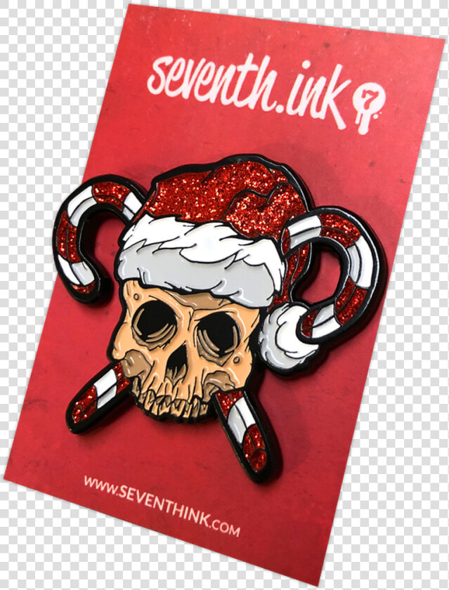 Skull And Crosscanes Glitter Enamel Pin By Seventh   Illustration  HD Png DownloadTransparent PNG