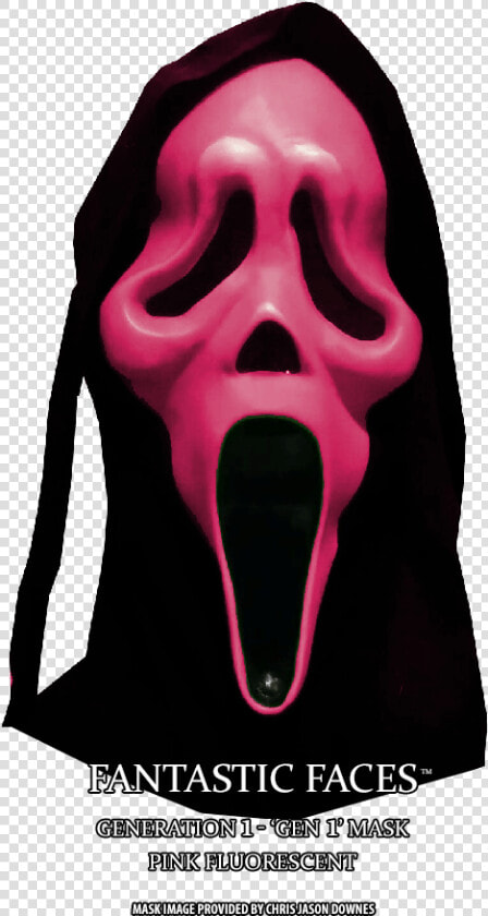 Fluorescent Pink Fantastic Faces Ghostface Mask   Ghostface Green Mask  HD Png DownloadTransparent PNG