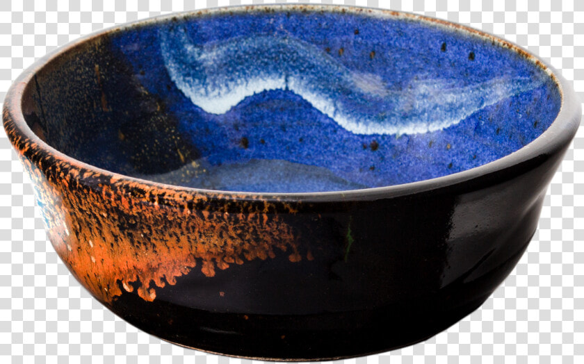 Cereal Bowl Handmade Pottery Cobalt Blue  amp  Brown 3 4   Bowl  HD Png DownloadTransparent PNG