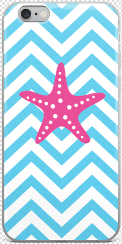 Hot Pink Starfish On Blue Chevron Iphone Case   Cute Phone Case Patterns  HD Png DownloadTransparent PNG