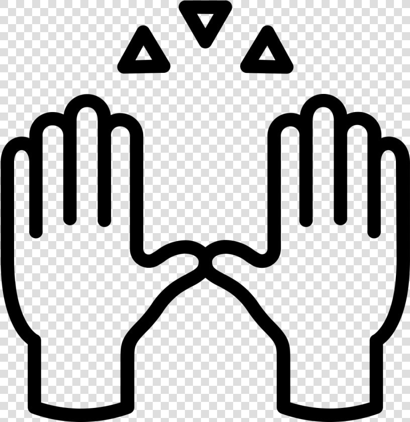 Praise Emoji Black And White  HD Png DownloadTransparent PNG