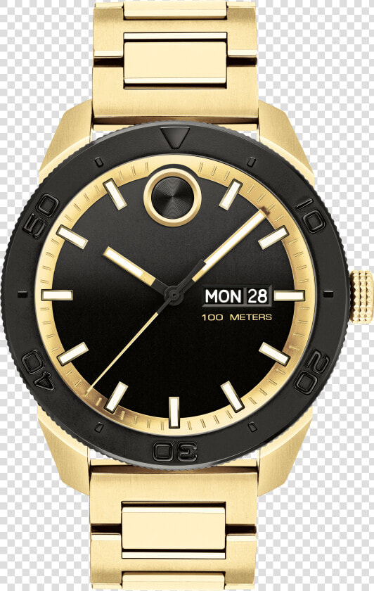 Movado Bold Sport   Movado Bold Black Gold Watch  HD Png DownloadTransparent PNG