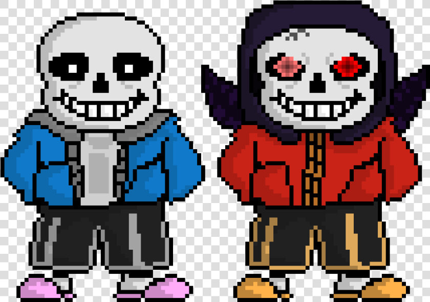 Undertale  amp  Redtale Shaded   Sans Pixel Art  HD Png DownloadTransparent PNG