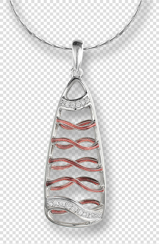 Sterling Silver Red Wave Necklace With White Sapphires  HD Png DownloadTransparent PNG