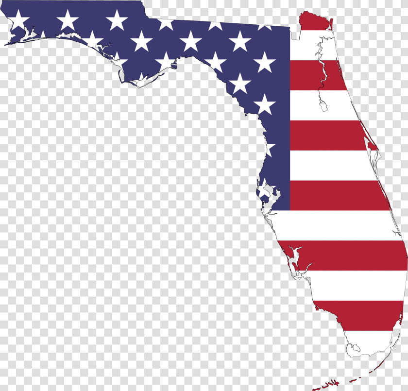 Florida America Flag Map With Stroke Icons Png   State Of Florida American Flag  Transparent PngTransparent PNG