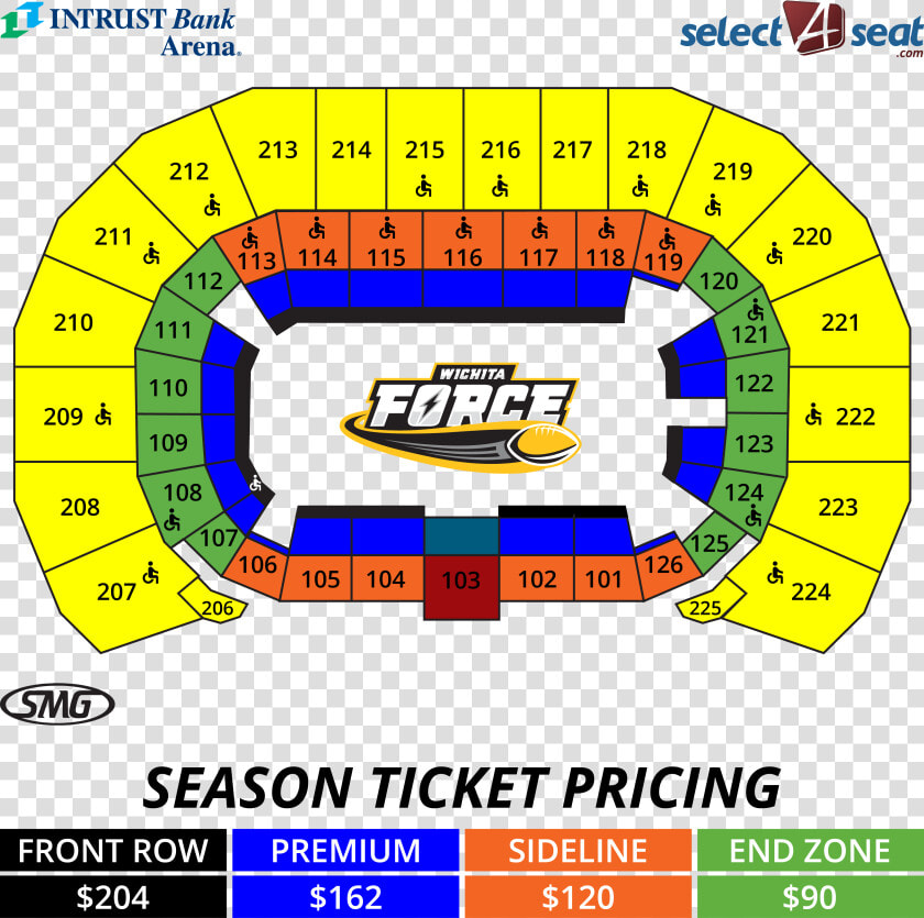 Wichita Force Seating Chart Season Tickets   Intrust Bank  HD Png DownloadTransparent PNG