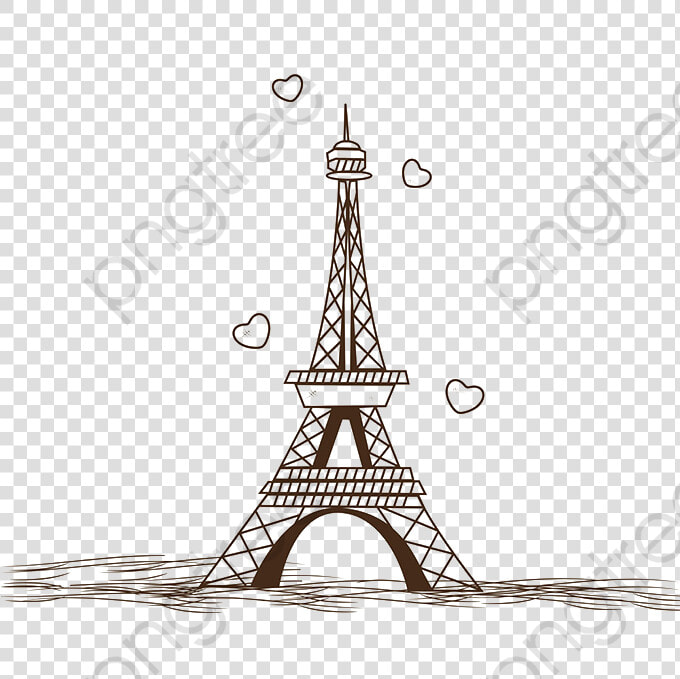 Hand Painted Paris Tower   Eiffel Tower Paris Silhouette  HD Png DownloadTransparent PNG