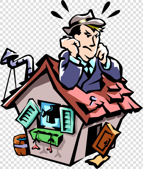 Vector Illustration Of Frustrated Homeowner Can T Keep  HD Png DownloadTransparent PNG