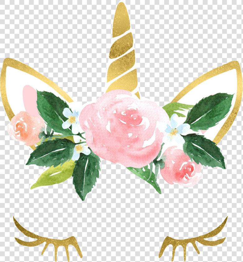  unicorn  golden  flowers  unicornhead  unicornmagic   Unicorn Watercolour Painting  HD Png DownloadTransparent PNG