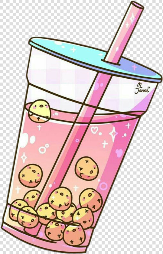  foodie  bubbletea  tea  pastelcolors  girly  drinkstickers   Aesthetic Boba Tea Stickers  HD Png DownloadTransparent PNG